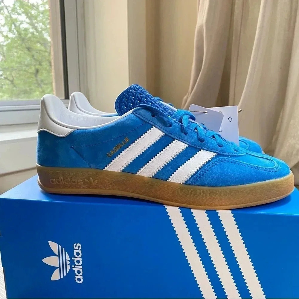 New Adidas Indoor Gazelle Sneakers Cobalt Blue White Gum Womens 7 - Picture 13 of 13